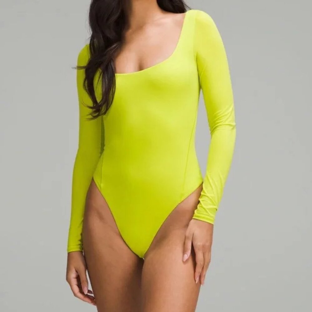 Lululemon Wundermost Ultra-Soft Nulu Square-Neck Long Sleeve Bodysuit XL NWT
